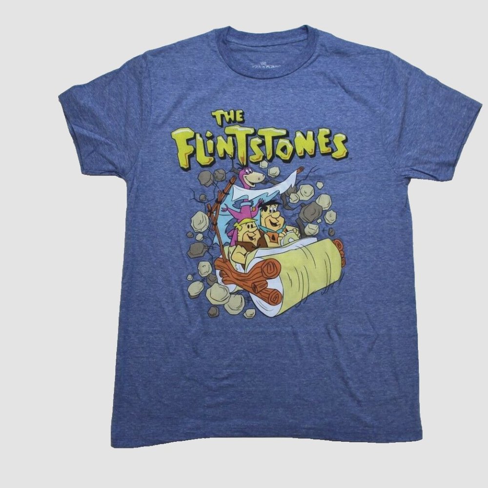 The Flintstones Mens Classic Cartoon Retro Print Shirt New